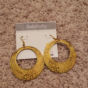 Yellow metal earrings